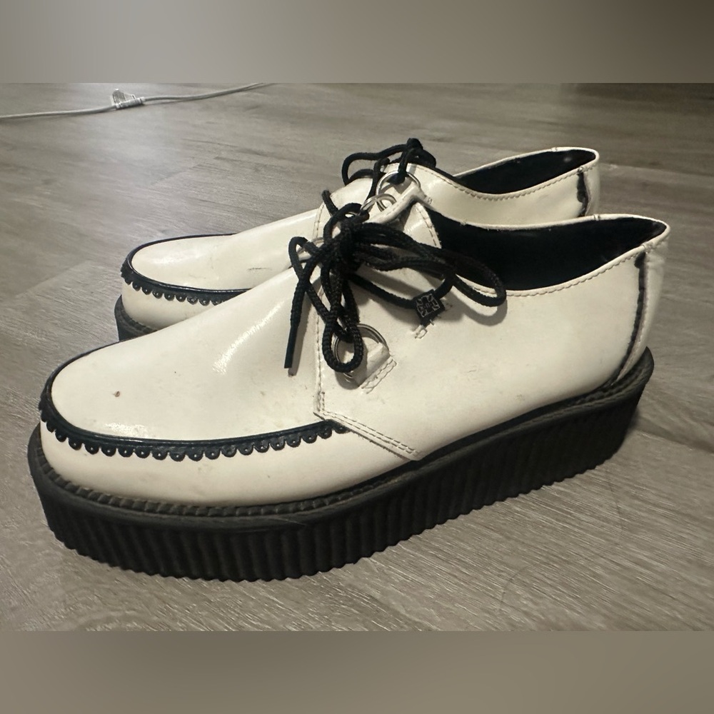 TUK UK creepers size 10 women’s platform limited edition black and white